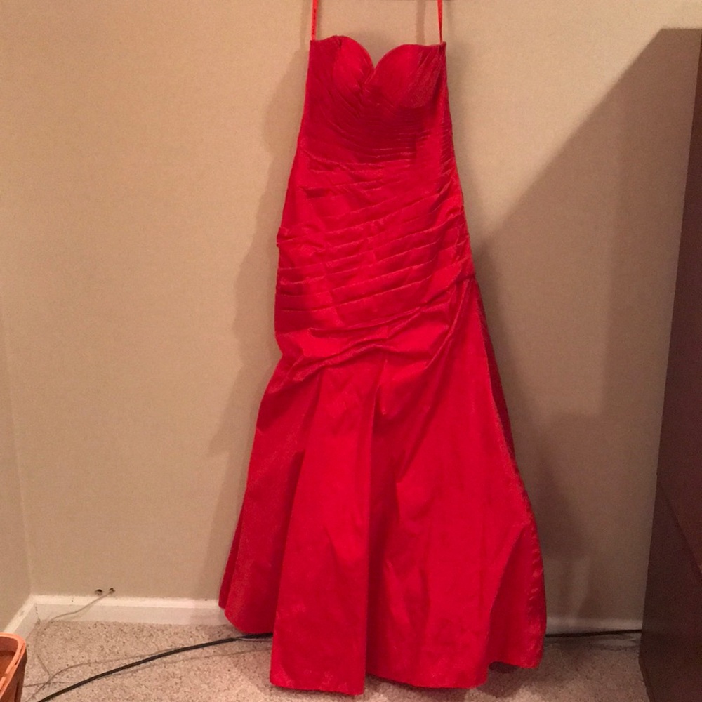 Bright red formal gown